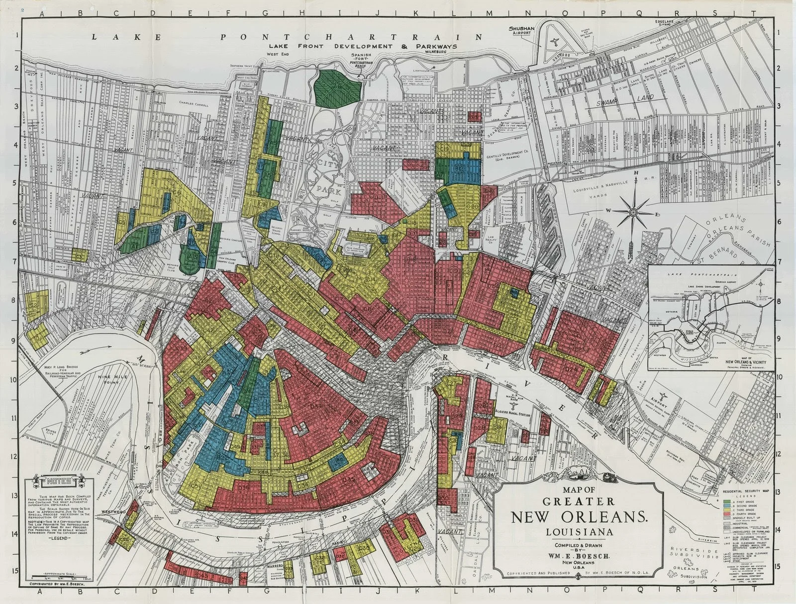An original HOLC map of New Orleans